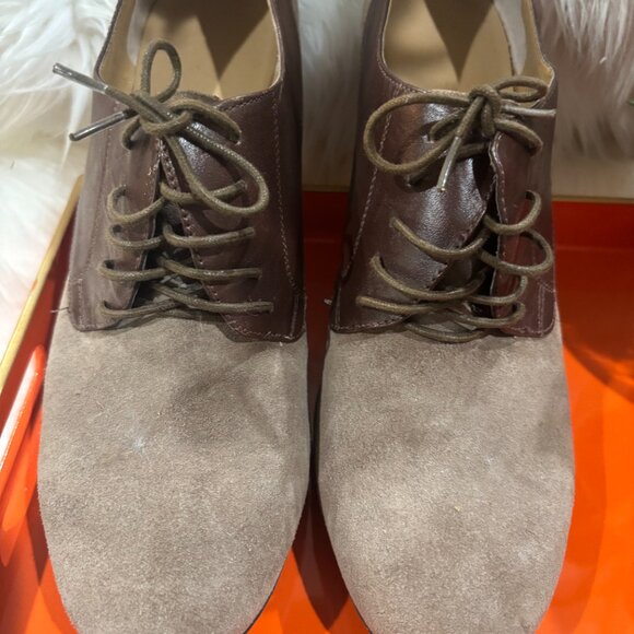 Mocha Suede & Brown Leather Lace-Up Oxfords – Size [size 11] - Picture 4 of 4